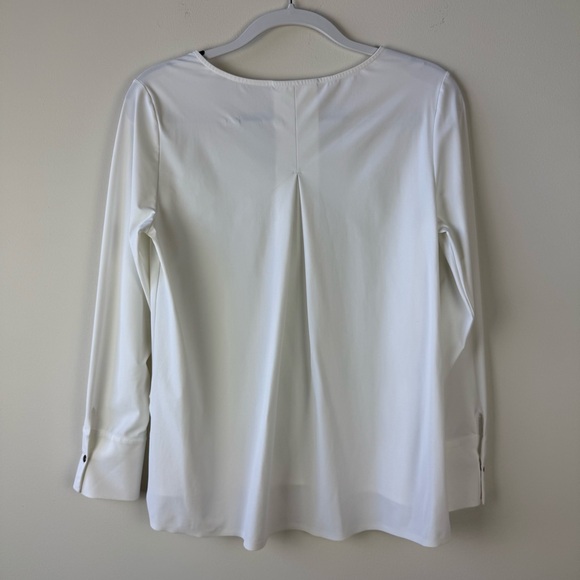 Aday White Something Tailored Ling Sleeve V Neck Blouse - Picture 7 of 8
